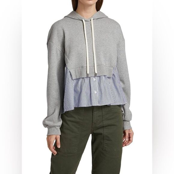 Veronica Beard Hockley Cotton Drawstring Sweatshirt - Picture 1 of 8